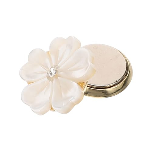 Beaupretty Magnetische Blütenbrosche aus Natürlicher Weißer Muschel Stilvolle Fünfblättrige Retro brosche als Modisches Accessoire für Kleidung Mäntel Taschen und Schals Einfach zu von Beaupretty