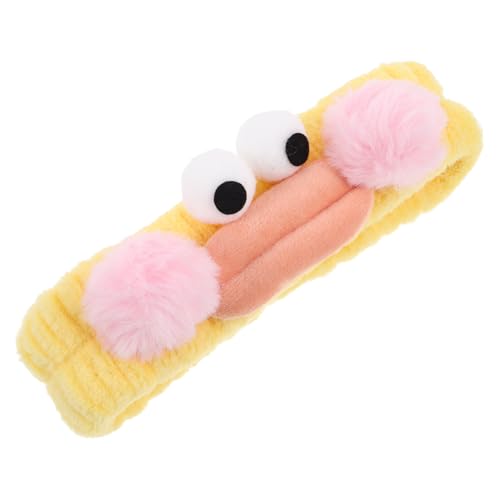 Beaupretty Make Up Haarband mit Großem Augen Design Elastisches Lustiges Haarband Gesichtswaschen für Damen Spa Beauty Routine Gelb Vielseitig Einsetzbar von Beaupretty