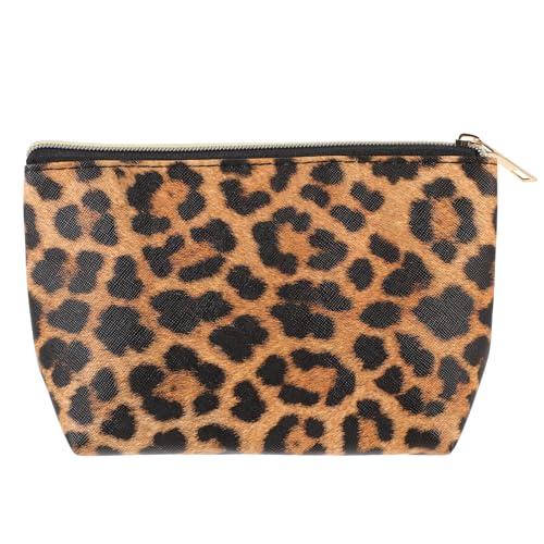 Beaupretty Make-up-Tasche Zur Aufbewahrung Kosmetiktasche Portable Make-Up-Tasche Mit Leopardenmuster Reise- Tragbare Make-Up-Tasche Pu-Leder Damen-Make-Up-Tasche Tragbare Kosmetiktasche von Beaupretty