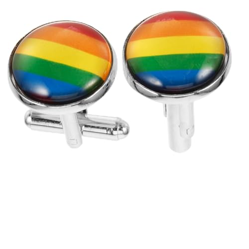 Beaupretty Manschettenknöpfe Für Männer Hemdärmel Regenbogen-design Klassische Anzugschmuck Einzigartige Geschenke Für Herren Einfach Zu Handhaben von Beaupretty