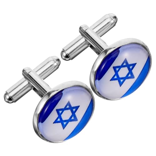 Beaupretty Manschettenknöpfe mit Israelischer Flagge Shirt Ärmelverzierung Langlebigem für Formelle Anlässe und Business Outfits von Beaupretty