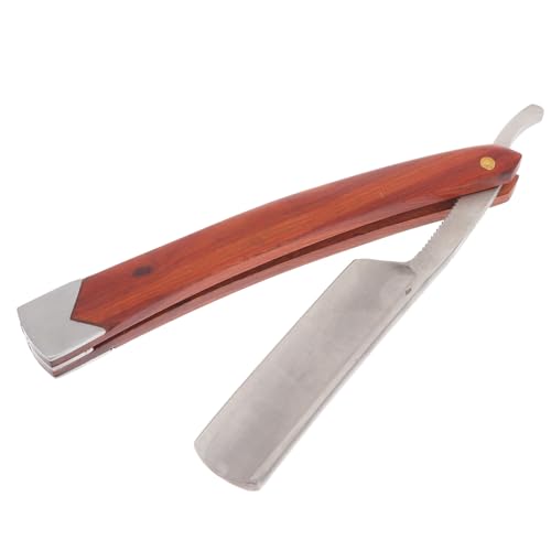 Beaupretty Manuelles Rasiermesser mit Holzgriff Traditionelles Bartpflege Werkzeug für Männer Geeignet für Friseursalons und Heimgebrauch Leicht und Tragbar mit Faltbarem Design von Beaupretty