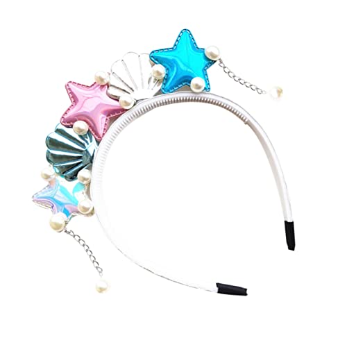 Beaupretty Meerjungfrau Stirnband Blau Mit Seestern Und Muschel-design Haarschmuck Für Mädchen Kostüm-accessoires Für Party Strand Und Festivals von Beaupretty