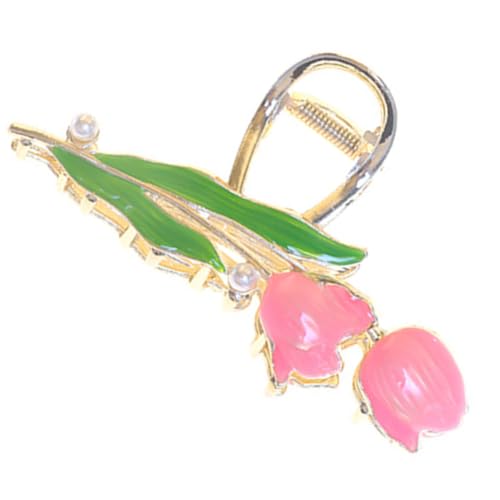 Beaupretty Metallic Krallen haarclip mit Perlen Tulpenform Dekorativer Haarschmuck für Frauen Langlebig Flexibel und Bruchsicher Geeignet für Halben Dutt Geschenkidee zu Weihnachten und von Beaupretty