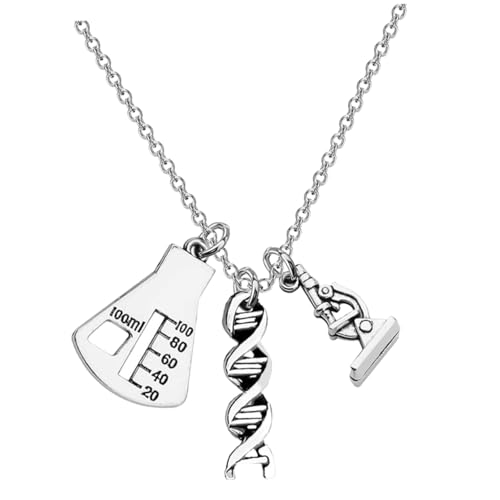 Beaupretty Mikroskop Halskette Für Frauen Kreativer Halsanhänger Aus Legierung Wissenschaftlicher Schmuck Geschenkidee Für Lehrer Und Schüler Schlüsselbeinkette Für Alltag Und Anlässe von Beaupretty