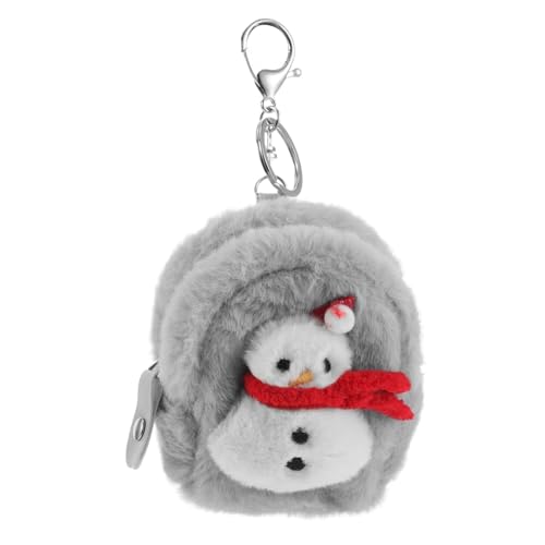 Beaupretty Mini Geldbörse Schneemann aus Plüsch Süße Münztasche mit Schlüsselanhänger Kompakt und Vielseitig für Damen als Ohrhörer Organizer und Kleiner Geldbeutel Trendiges Design von Beaupretty