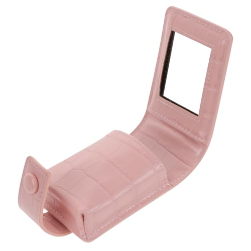 Beaupretty Mini Kosmetiktasche mit Spiegel Tragbare Lippenstiftaufbewahrung für Damen Kreative Langlebige Make Up Tasche für Reisen und Alltag Lippenstifte Süßes Rosa von Beaupretty