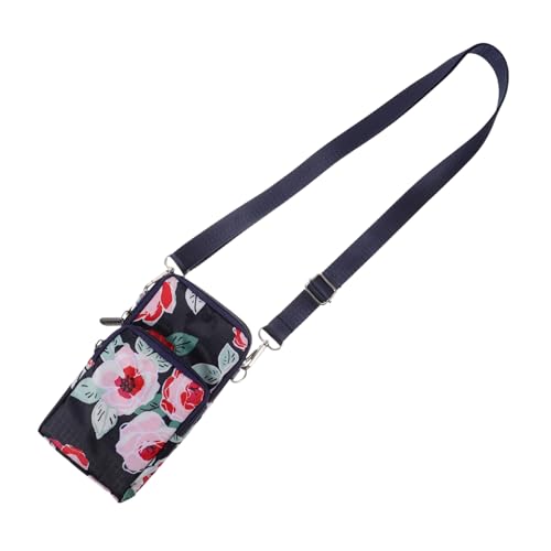 Beaupretty Mini Umhängetasche Damen Nylon mit Blumenmuster Leichte Langlebige Crossbody Tasche Handy Geldbörse Vielseitige Schultertasche für Reisen Shopping und Alltag Kompakte Handytasche von Beaupretty