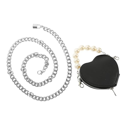 Beaupretty Mini Waist Bag Damen mit Verstellbarer Herz perlen Kette Punk Stil Metallgürtel Bauchtasche für Mädchen Kompakte Kleine Tasche für Alltag Shopping und Reisen von Beaupretty