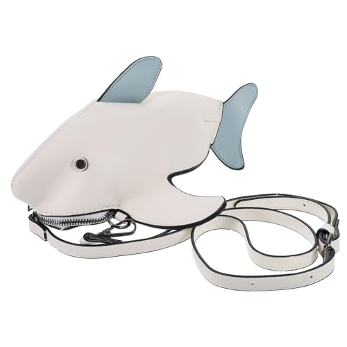 Beaupretty Modische Damen Schultertasche PU Cartoon Fisch Design Verstellbarer Gurt Abnehmbar Leichte Crossbody Umhängetasche Weiß für Alltag und Freizeit von Beaupretty