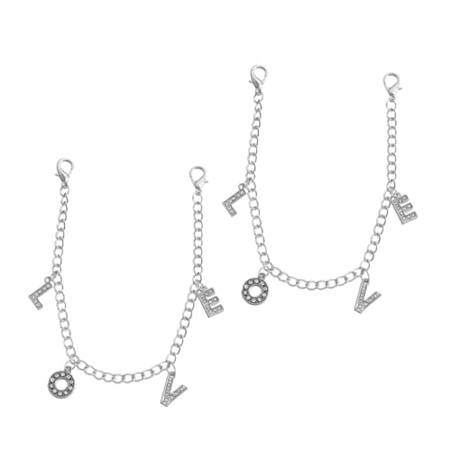 Beaupretty Modische Strass schuhkette mit Love buchstaben aus Metall Funkelnder Schuhschmuck für Damen Teenager Vielseitig für Stiefel und Sneaker Eleganter Schuhanhänger mit Kristallen von Beaupretty