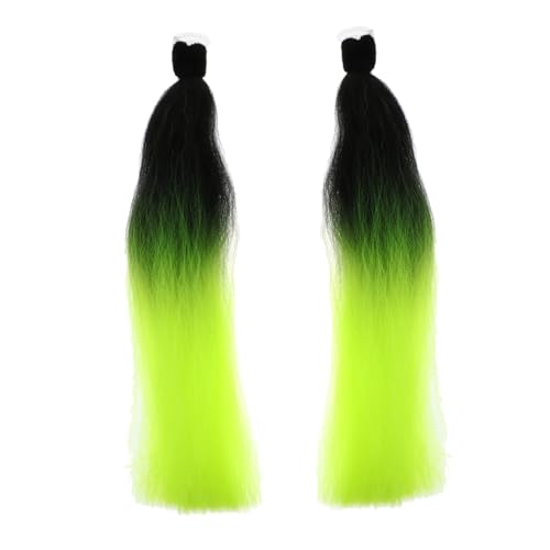 Beaupretty Motorrad Helm Zöpfe Helm Pferdeschwanz Geflochtene Ponytail Braids mit Saugnapf Gradient Schwarz Grün Helmzubehör für Damen und Herren Einfache Montage Passend von Beaupretty