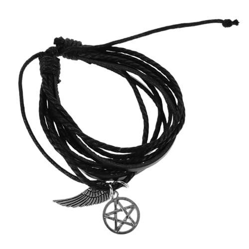 Beaupretty Multi Layer Armband mit Anhänger für Männer Frauen Geflochtene Handgelenkkette Verstellbar Komfortabel Perfektes Accessoire von Beaupretty