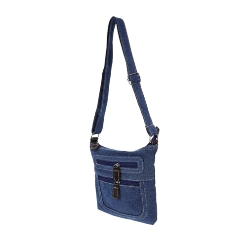 Beaupretty Casual Denim Schultertasche Retro Quadratische Umhängetasche Mit Reißverschluss Stilvolle Handtasche Für Damen Vielseitige Aufbewahrung Für Handy Geldbörse Wichtige Dinge von Beaupretty