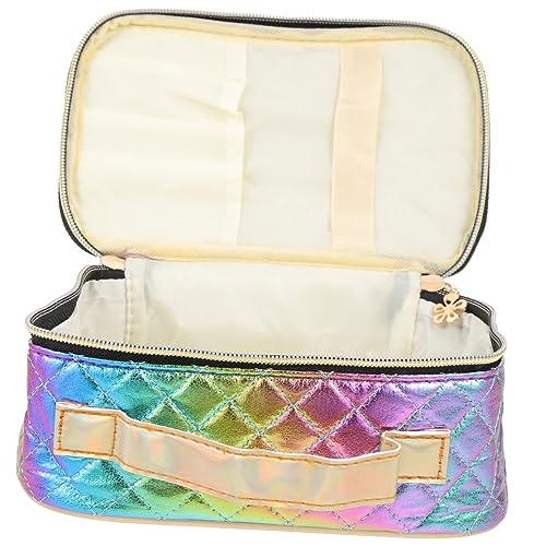 Beaupretty Multifunktionale Aufbewahrungstasche Stilvolle Make-up-Handtasche Tragbare Handtasche Reise-kosmetiktaschen-Organizer Federmäppchen Ästhetik Einfach Lagerregal Kurzedistanz Pu von Beaupretty