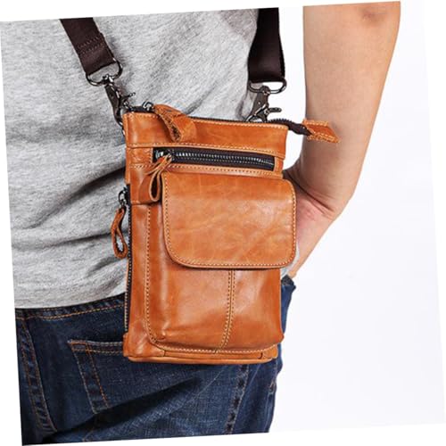 Beaupretty Multifunktionale Herren Umhängetasche mit Reißverschluss Robuste Outdoor Crossbody Bag für Reise Business und Alltag Braune Sundries Storage Bauchtasche mit Großem von Beaupretty