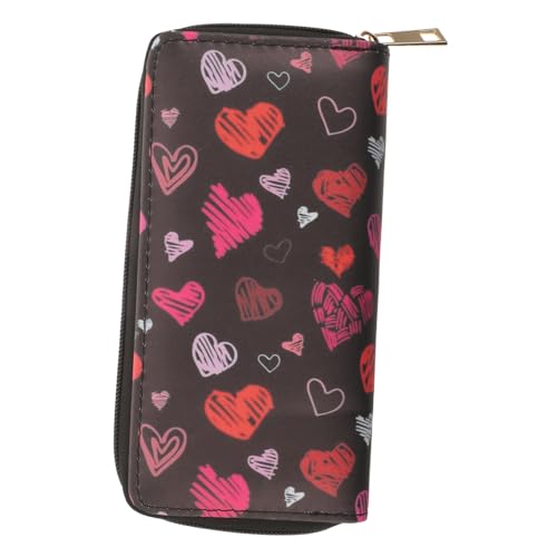 Beaupretty Multifunktionale Lange Damenbrieftasche mit Großem Fassungsvermögen PU Material Herzmuster Vielseitiger Kartenhalter Leicht und Strapazierfähig für Alltag und Reisen von Beaupretty