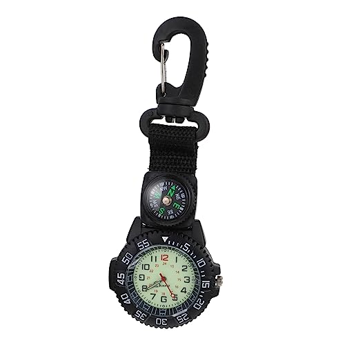 Beaupretty Multifunktionale Outdoor Taschenuhr mit Karabiner Nylonband und Integriertem Kompass Robuste Hängeuhr für Bergsteiger und Präzise Zeitmessung Design für Unterwegs von Beaupretty