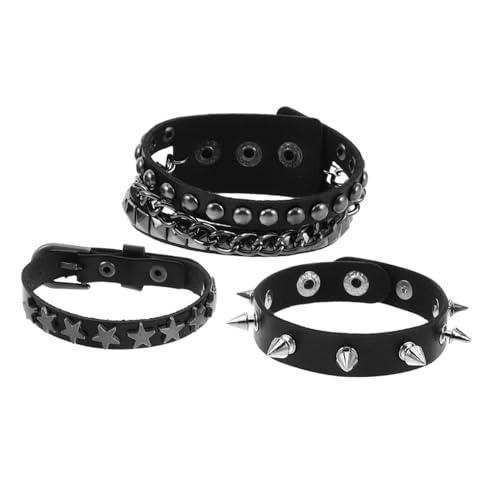 Beaupretty Punk Stil Nietenarmband Aus Kunstleder Breit Armband Für Herren Und Frauen Gothic Armreif Mit Nietenelementen Für Streetstyle Und Partys von Beaupretty
