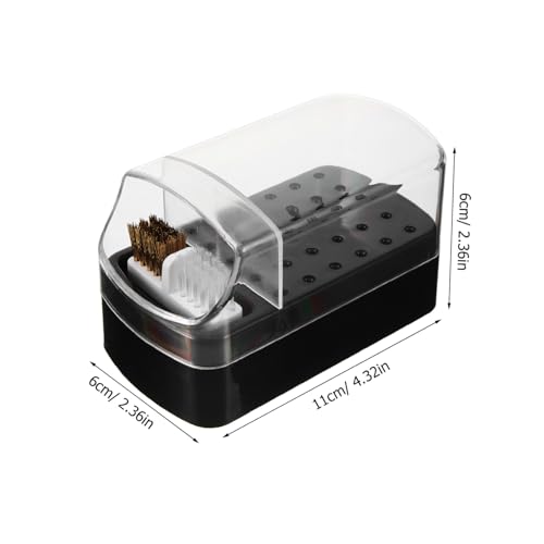 Beaupretty Nail Drill Bit Aufbewahrungsbox Kunststoff Organizer mit Reinigungsbürste Nagelfräser Bits Halter für Maniküre Pediküre Nagelstudio Zubehör von Beaupretty