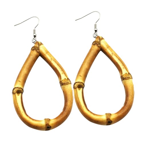 Beaupretty Natürliche Bambuswurzel Ohrringe Wasserfall Design Leichtgewichtige Schmuckaccessoires für Frauen Einzigartige Ohrringe für Alltag und Besondere Anlässe von Beaupretty