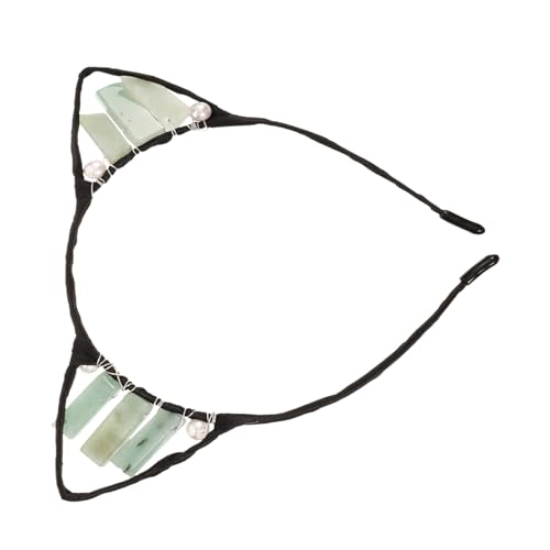 Beaupretty Natürlicher Katzenohren Haarreif Grün Edelstein Party Haarband Damen Cosplay Haarschmuck Leicht Stabil Modisch Komfortabel für Kostüm Halloween Valentinstag von Beaupretty