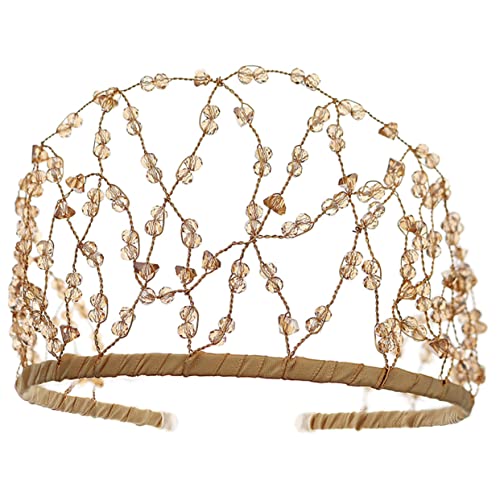 Beaupretty Mesh-druckhaar-stirnband Haarschmuck Für Frauen Stirnbänder Für Frauen Perlenstirnband Stirnband Für Mädchen Stirnbänder Mit Kristall Zubehör Braut Stoff Hochzeitskleid von Beaupretty