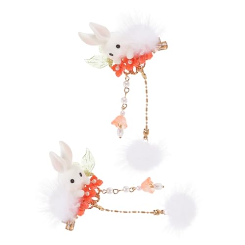 Beaupretty Niedliche Bunny Haarklammer mit Pompon und Quaste aus Robustem und Plüsch für Mädchen Haarschmuck zu Ostern und Alltag Sicherer und Bequemer Kinderhaarschmuck von Beaupretty