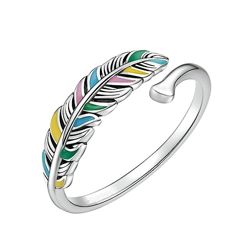 Beaupretty Fingerring Offener Gefieder Ring Silber Damen Boho Stil 925 Stück Silber Einzigartiger Fingerschmuck Für Besondere Anlässe Ansprechendes Design Für Frauen von Beaupretty