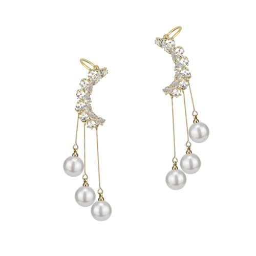 Beaupretty Ohrclips mit Perlen und Zirkonia nicht Durchstochen Ohrklemmen für Damen Komfortabel und Stilvoll für Alltag und Besondere Anlässe Wie Valentinstag von Beaupretty