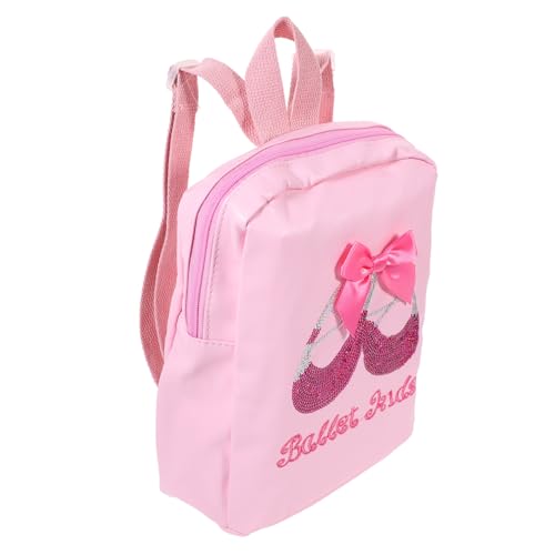 Beaupretty PU Ballett Tanzrucksack für Mädchen Verstellbar Leichter PU Tanzschultasche mit Reißverschluss Elegant Rosa Glitzer Sequins Robust Langlebig von Beaupretty