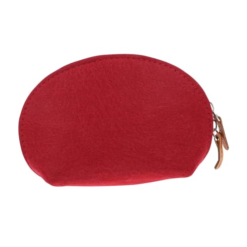 Beaupretty PU Glitzermünzbörse Damen Kreative Muschelform Kleine Geldbörse mit Pailletten Rot Stylische Kosmetiktasche für Karten Münzen Schlüssel Alltag von Beaupretty