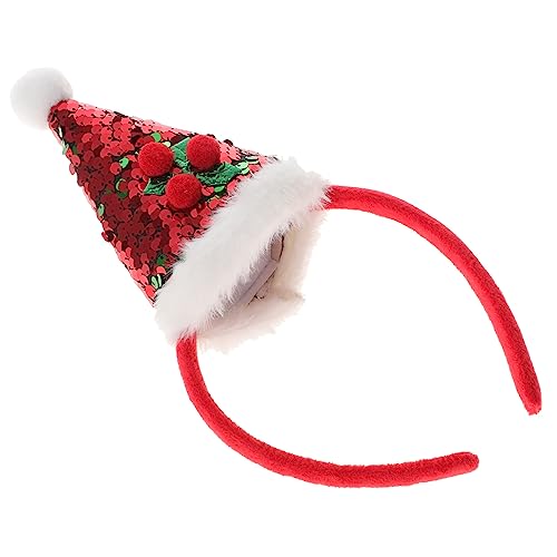 Beaupretty Pailletten-stirnband Hut Stirnband Weihnachtshaarband Weihnachtskopfbedeckung Haarbänder Für Weihnachtsmützen Weihnachtskopfschmuck Haarreifen Perlmutt Ausgabekarte von Beaupretty