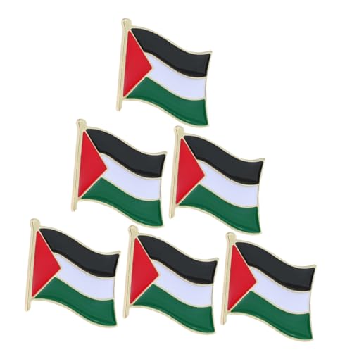 Beaupretty Palästina Anstecker 6 Stücke Brosche mit Palästinensischen Flagge Metall Anstecknadel Dekorative Broschennadel für Kleidung Hut und Taschen für Männer und Frauen von Beaupretty