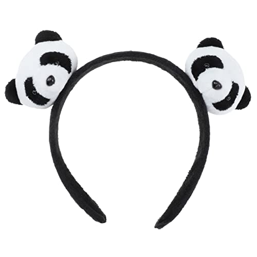 Beaupretty Panda-haarnadel Panda-stirnband Für Frauen Flauschige Haarspangen Plüschtierkopfbedeckungen Knirscht Zubehör Bommel Haarband Knusprig Flanell Fräulein Ausgabekarte Dreidimensional von Beaupretty