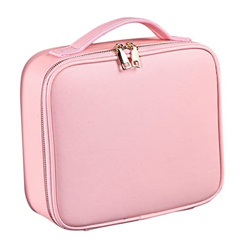 Beaupretty Partition Kosmetiktasche Aufbewahrungstasche Rosa Kosmetiktasche Reisetaschen-Organizer Rosa Organizer Make-up-Organizer-Tasche Reisen Hohe Kapazität Werkzeugkasten Pu-Leder von Beaupretty