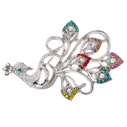 Beaupretty Pfauenschmuck Anstecknadel Für Damen Brosche Mit Strasssteinen Hutnadel Zootier-clips Für Pullover Strickjacken-accessoire Tierdesign Schmuck Für Schals Und Mäntel von Beaupretty