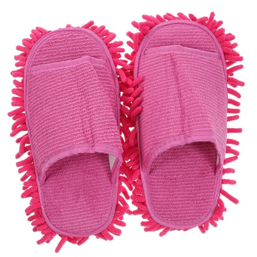 Beaupretty Peep toe Mop Slipper Offen Zehen Reinigung Hausschuhe Rutschfest Frei Rosa Rot Praktische Bodenreinigung Hausschuhe Komfortabel Geräuschlos Langlebig von Beaupretty