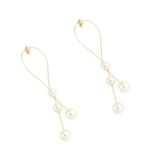 Beaupretty Perlen Ohrringe Dangler Silber Ohrstecker Modische Schmuck Damen Party Alltag von Beaupretty