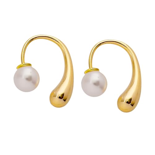 Beaupretty Perlen Ohrstecker Damen Gold Tropfenförmig Schmuck Elegant Leicht Korrosionsbeständig Modisch Alltagsschmuck von Beaupretty