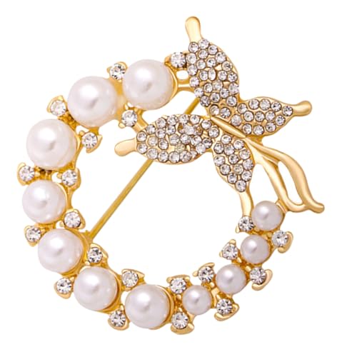 Beaupretty Perlen Schmetterling Brosche Damen Strassbrosche mit Funkelnden Kristallen Elegant Modisches Schmuckaccessoire für Kleidung und Kleider Langlebig und Korrosionsbeständig von Beaupretty