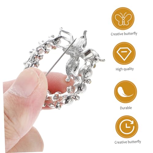 Beaupretty Perlen Schmetterlingsbrosche aus Legierung mit Strass Modisches Schmuckaccessoire für Kleidung Einfach zu Befestigen Vielseitig für Kragen Schals Taschen und Hüte Silberfarben von Beaupretty