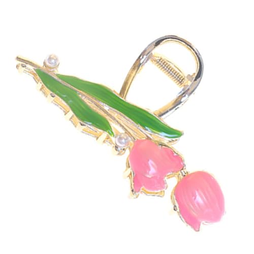 Beaupretty Perlen haarspange Tulpenform Rutschfester Krallenclip für Dünnes Haar Dekorativer Haarschmuck für Frauen und Teens Flexibel Langlebig für Hochzeiten und Alltag von Beaupretty