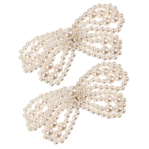 Beaupretty Perlen schuhclips für Damen Abnehmbare Stilvolle Schuhdekoration mit Schleifen design Vielseitig Verwendbar für High Heels Hochzeit Party Einfach Anzubringen Entfernen Weißes von Beaupretty