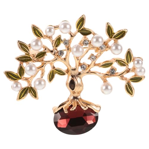 Beaupretty Brosche Vintage Perlenblattmuster Damen Anstecknadel Schmuckaccessoire Kleidung Schal Tasche Baum Brosche Nadel von Beaupretty