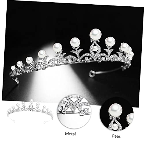 Beaupretty Perlenkrone Braut Tiara aus Filigraner und Stabiler Haarschmuck für Hochzeit und Verlobung Funkelndes Braut Accessoire Eleganter Kopfschmuck für Unvergessliche von Beaupretty