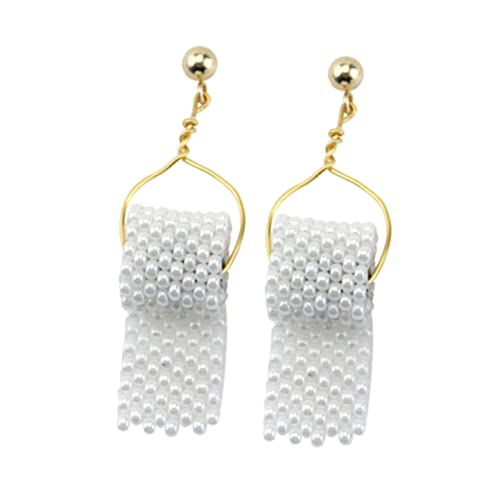 Beaupretty Damen Ohrringe Set Mit Kreativem Rollenpapier-anhänger Und Perlendekoration Filigraner Ohrhänger Für Alltag Partys Strand Langlebig Und Verschleißfest von Beaupretty