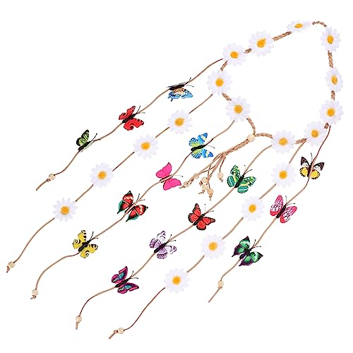 Beaupretty Persönlichkeit Kopfbedeckung Mädchen Haarschmuck Haarteil Gänseblümchen Haarband Sommer Weiß Strand Party Haarschmuck Stirnband Zubehör Koreanische Mode Hippie Damen Stirnband von Beaupretty