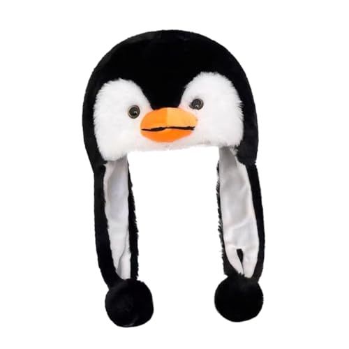 Beaupretty Pinguin-gehörschutzmütze Pinguinmütze Für Festliche Kopfbedeckung Pinguin-wintermütze Für Performance-hut-requisite Plüschpinguin Mit Hut Pinguin-hut-requisite Plüsch von Beaupretty
