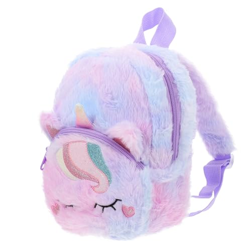 Beaupretty Plüsch Einhorn Rucksack Mädchen Leichter Schulrucksack mit Verstellbarem Schultergurt Großer Kapazität Freizeitrucksack für Jugendliche Süße Cartoon Umhängetasche für Alltag und von Beaupretty